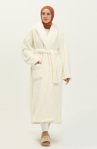 Oyya Welsoft Winter Langer Morgenmantel 238484-04 Ecru 238484-04