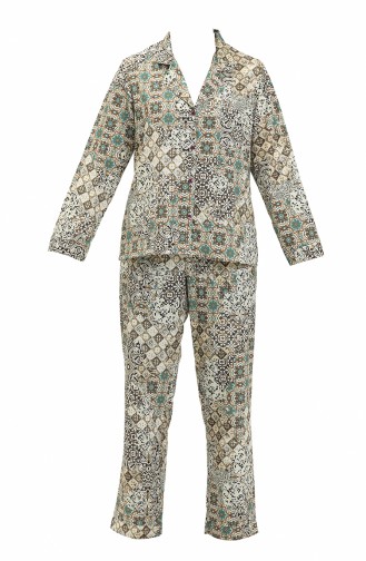 Sonderanfertigung Pyjama Set 1018-04 Braun Creme 1018-04