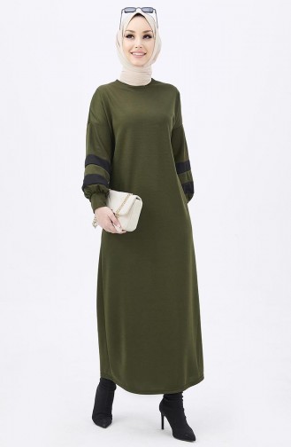 Garniertes Kleid 11047-01 Khaki 11047-01