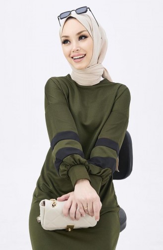 Garniertes Kleid 11047-01 Khaki 11047-01