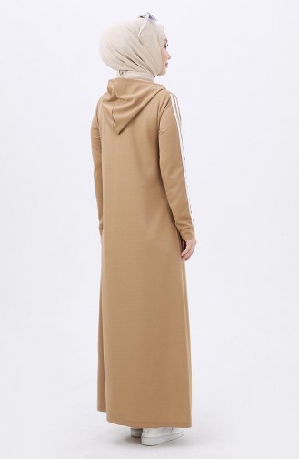 Hooded Straight Dress 11048-01 Beige 11048-01