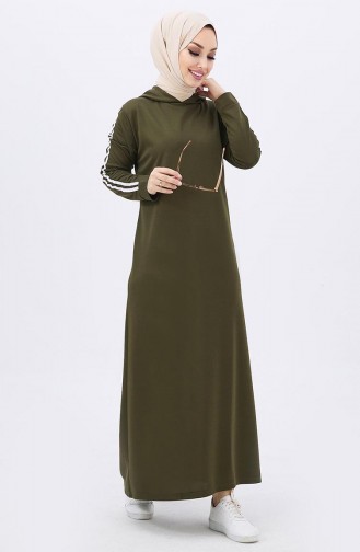 Khaki İslamitische Jurk 11048-02