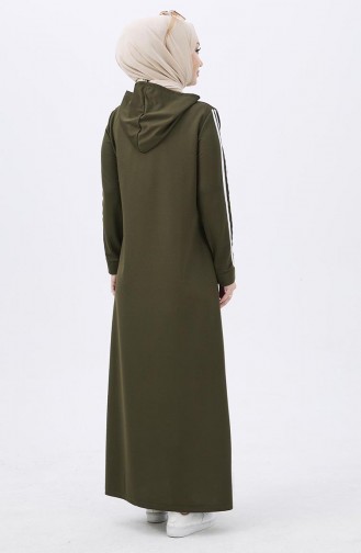 Khaki İslamitische Jurk 11048-02