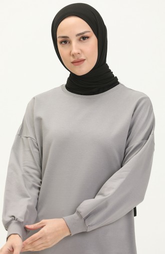 Zweifädige sportliche lange Tunika 2548-05 Grau 2548-05