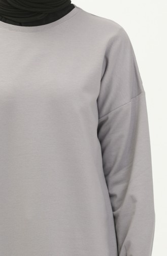 Zweifädige sportliche lange Tunika 2548-05 Grau 2548-05
