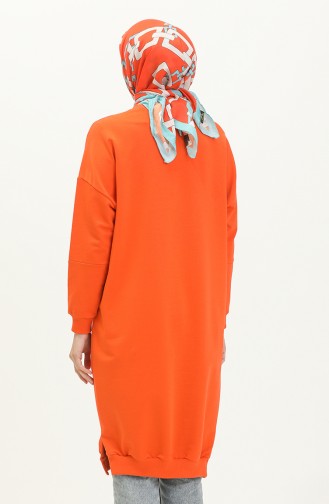 Letter Patterned Sports Tunic 2672-02 Orange 2672-02