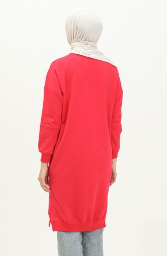 Letter Print Sports Tunic 2672-04 Fuchsia 2672-04