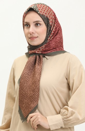 Karaca Yünlü Eşarp 80995-01 Yeşil Bordo 80995-01