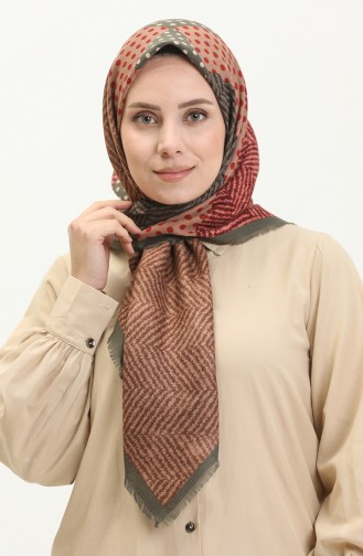 Karaca Yünlü Eşarp 80995-01 Yeşil Bordo 80995-01