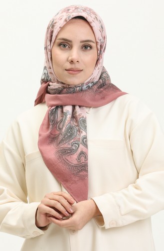 Karaca Yünlü Eşarp 80997-03 Gül Kurusu Mavi 80997-03