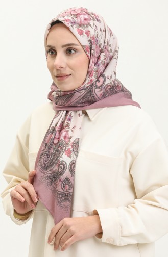 Karaca Yünlü Eşarp 80997-10 Mor Krem 80997-10