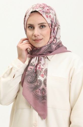 Karaca Yünlü Eşarp 80997-10 Mor Krem 80997-10
