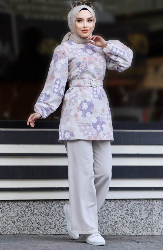 Patterned Two Piece Suit 10550-01 Lilac 10550-01