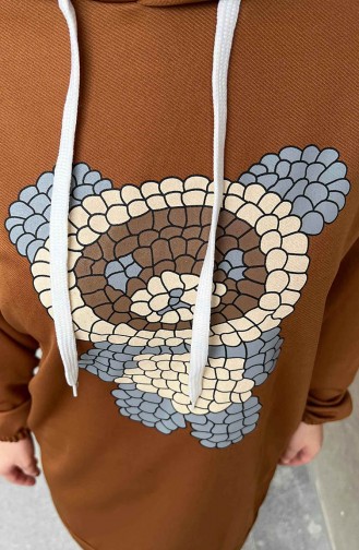 Printed Tunic Pants Two Piece Suit 11096-04 Tan 11096-04