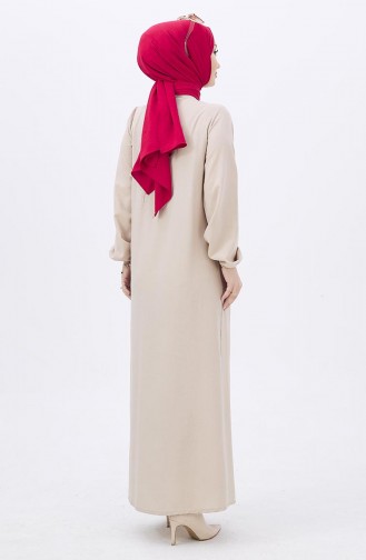 Robe Brodée à Poche 10317-01 Beige 10317-01