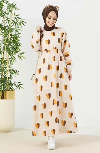 Robe à Motifs 11061-01 Beige 11061-01