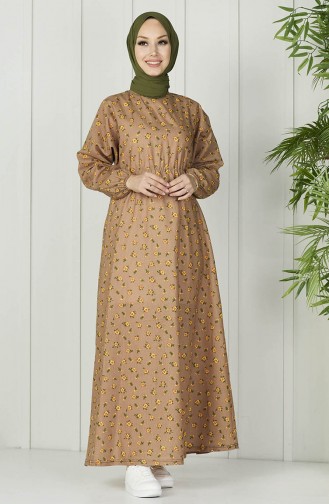 Gemustertes Kleid 11097-02 Nerz 11097-02