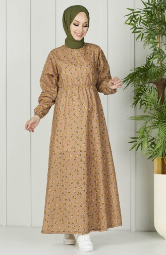 Gemustertes Kleid 11097-02 Nerz 11097-02
