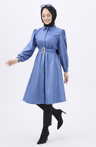 Kemerli Tunik 11115-01 İndigo
