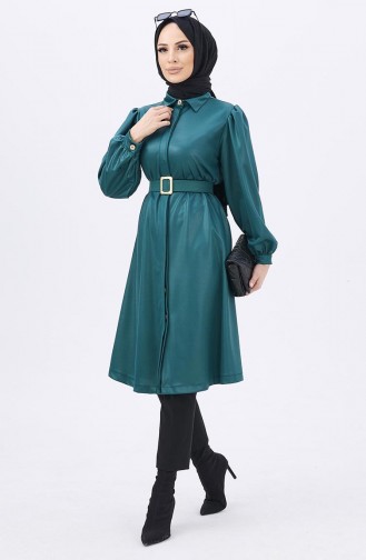 Kemerli Tunik 11115-03 Zümrüt Yeşili