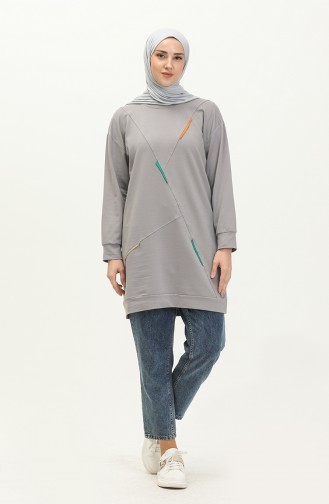 Zwei Garne Sport lange Tunika 2628-08 Grau 2628-08