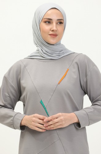 Zwei Garne Sport lange Tunika 2628-08 Grau 2628-08