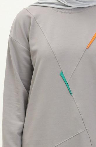 Zwei Garne Sport lange Tunika 2628-08 Grau 2628-08
