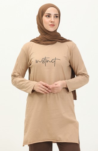 Basic Viscose Tunic 2757-01 Brown 2757-01