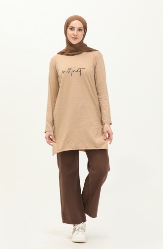 Basic Viscose Tunic 2757-01 Brown 2757-01