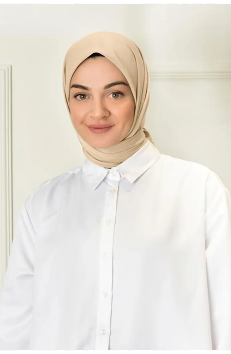 إيشارب كريب بلس سادة 000059-19 لون بيج رملي 000059-19
