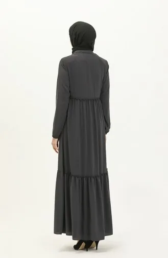 Abaya Plissée 5042-06 Gris 5042-06