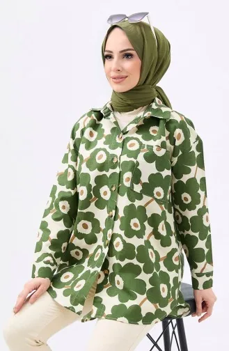 Gemustertes Hemd 11156-01 Khaki 11156-01
