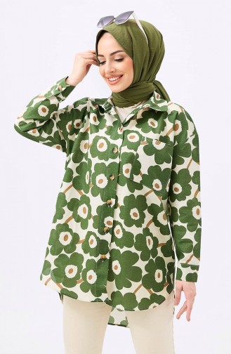 Gemustertes Hemd 11156-01 Khaki 11156-01