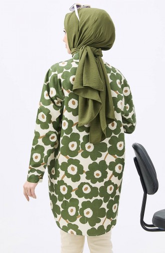 Gemustertes Hemd 11156-01 Khaki 11156-01