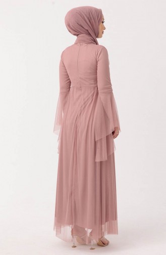 Abendkleid aus Tüll mit Blumenapplikationen 10304-03 Puder 10304-03