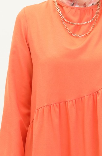 Ruffle Detailed Dress 2035-02 Orange 2035-02