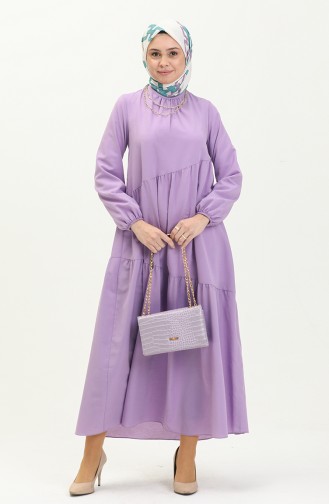 Shirred Detail Dress 2035-07 Lilac 2035-07