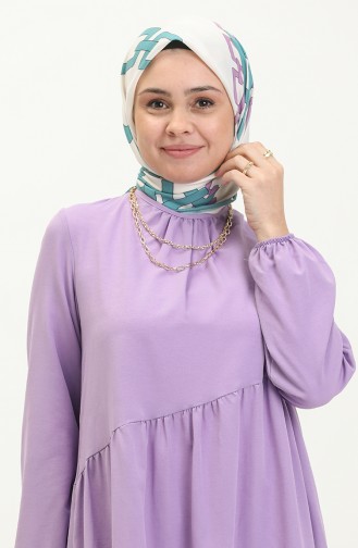 Shirred Detail Dress 2035-07 Lilac 2035-07