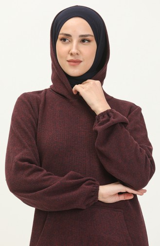 Claret Red Hijab Dress 0008-01