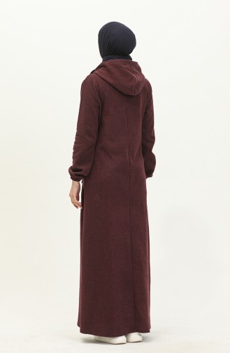 Claret Red Hijab Dress 0008-01