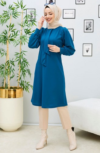 Uzun Tunik 11329-01 İndigo