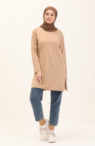 Basic Viscose Tunic 2758-04 Coffee with Milk 2758-04