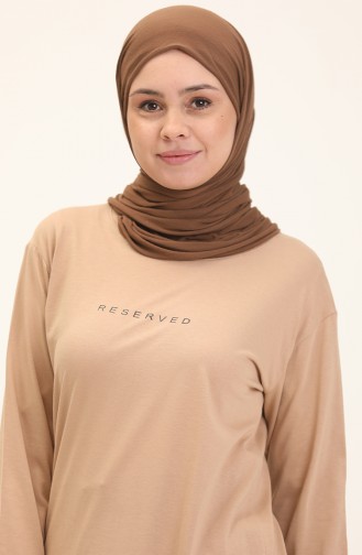 Basic Viscose Tunic 2758-04 Coffee with Milk 2758-04