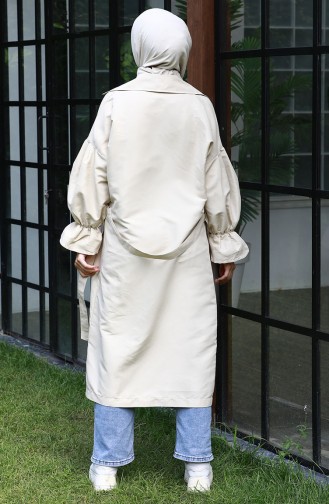 Balloon Sleeve Trench Coat 8899-01 Beige 8899-01