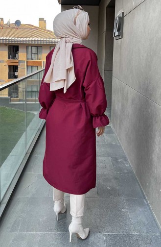 Claret red Trench Coats Models 8899-02