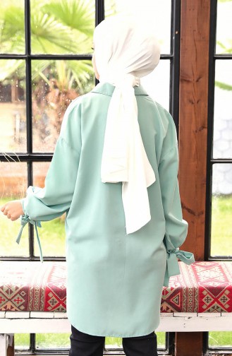 Buttoned Shirt Tunic 10811-06 Mint Green 10811-06