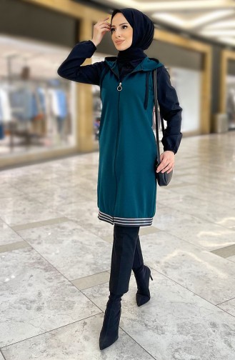 Hooded Vest 11351-04 Emerald Green 11351-04