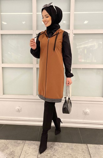 Hooded Vest 11351-05 Tan 11351-05