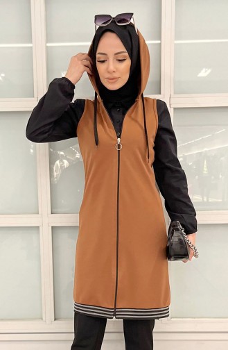 Hooded Vest 11351-05 Tan 11351-05