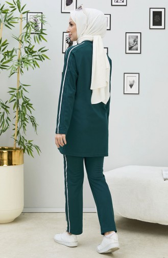 Striped Two Piece Suit 11336-07 Emerald Green 11336-07